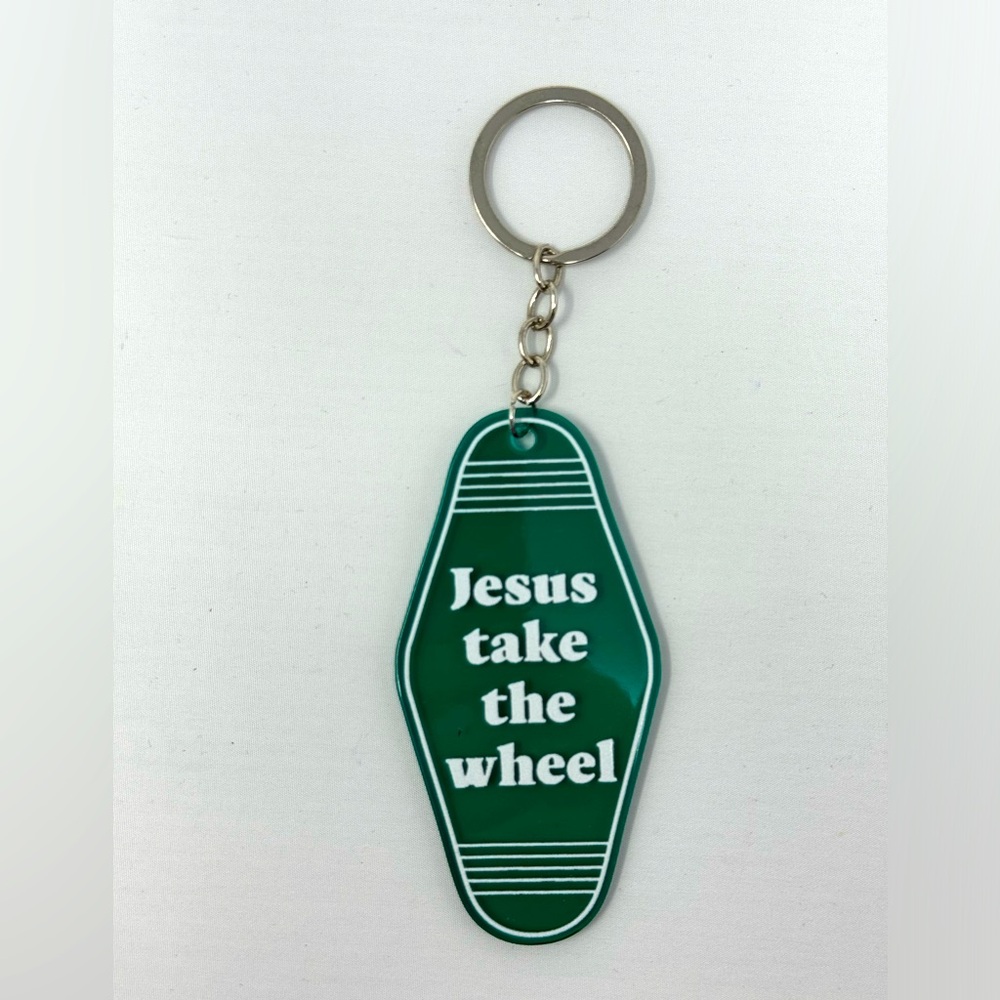 Jesus Take The Wheel Keychain Keyring Key Chain Key Ring NEW